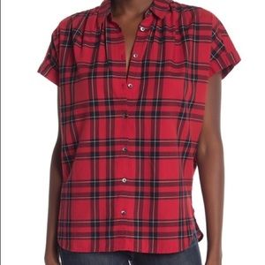 Madewell Red Plaid Button Down Shirt